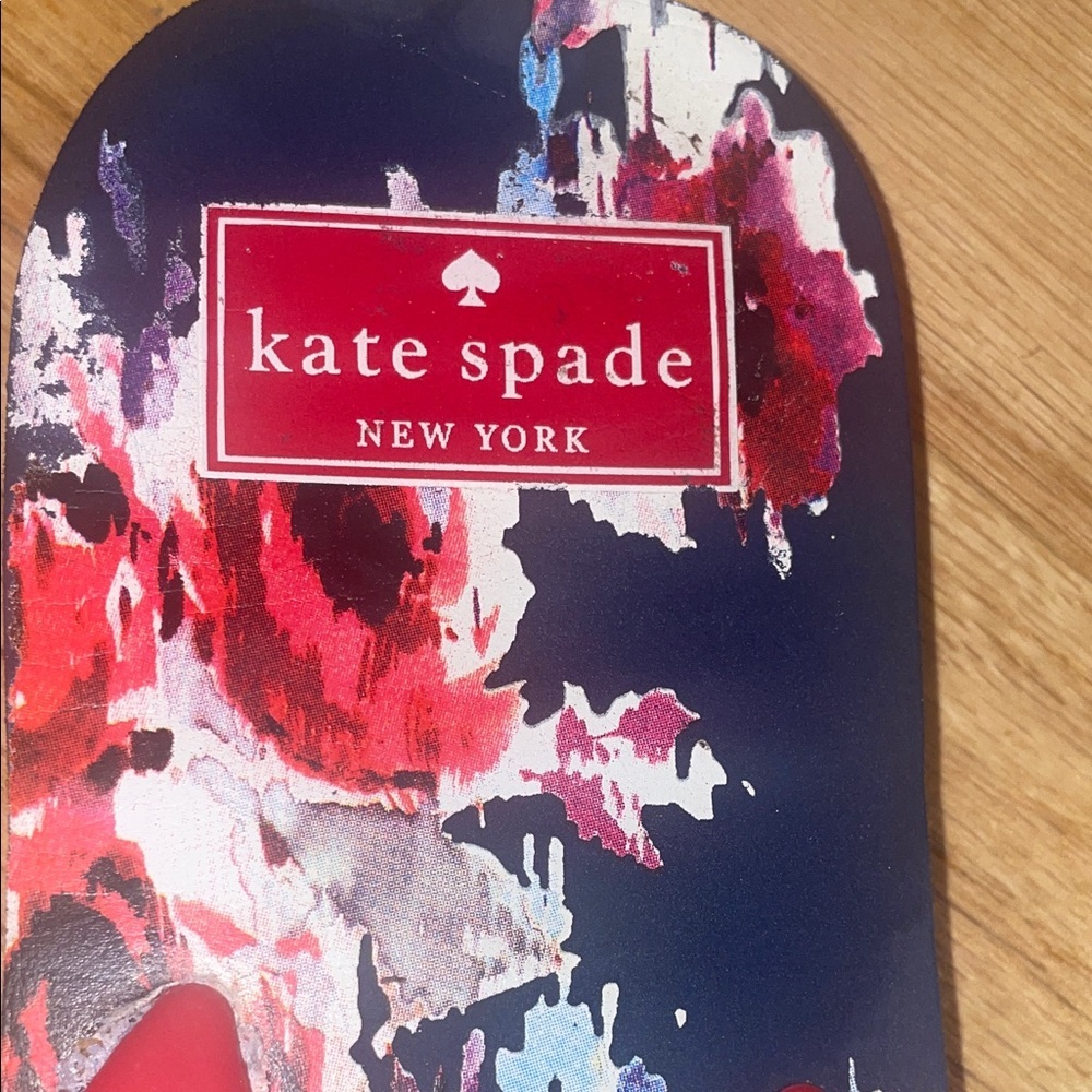 Kate Spade Black and Red Floral Flip Flops - Picture 4 of 7